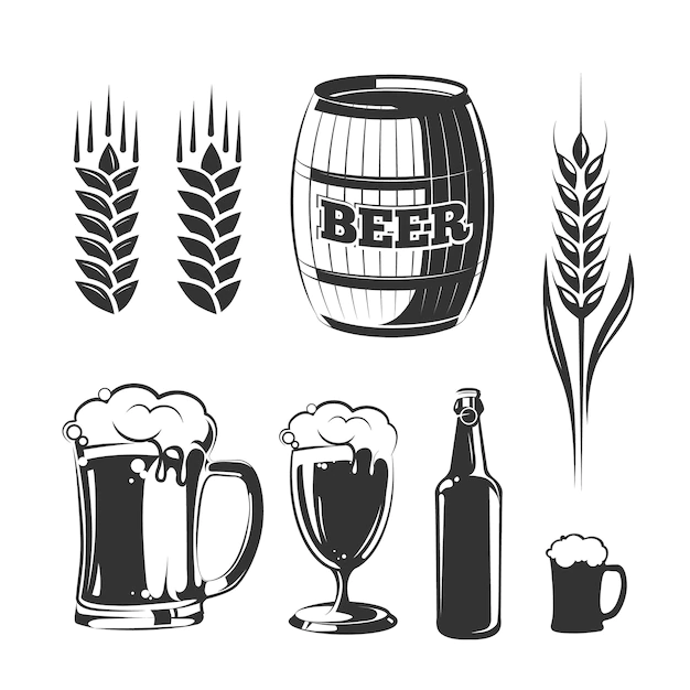 Free Vector | Elements for vintage beer festival labels and emblems.