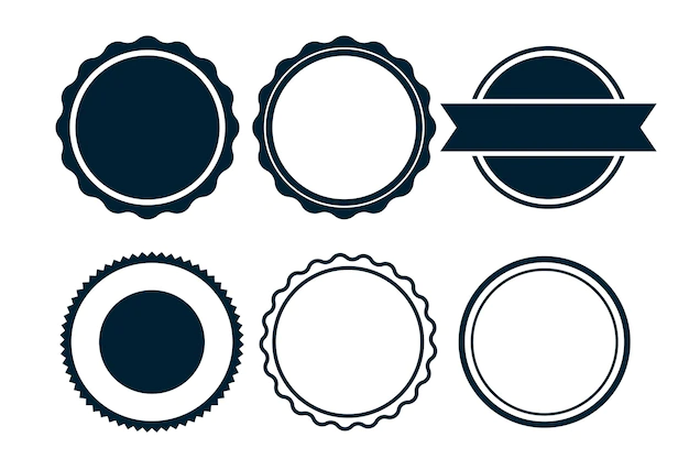 Free Vector | Empty blank labels or circular stamps set of six