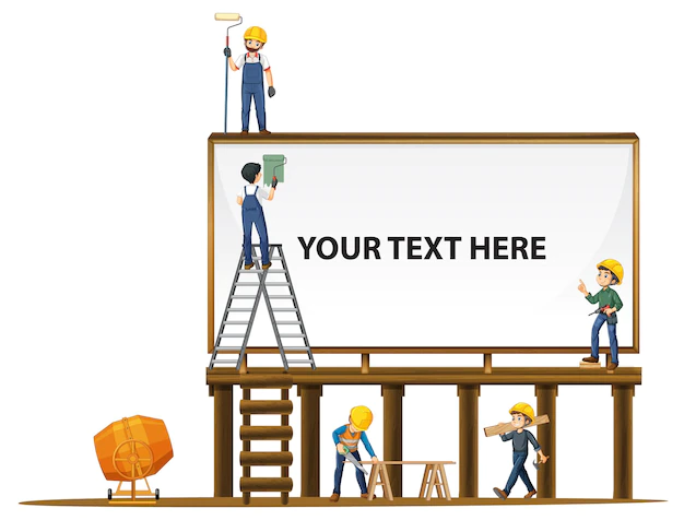 Free Vector | Empty board with construction site theme