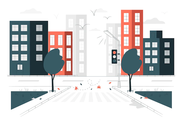 Free Vector | Empty street concept illustration