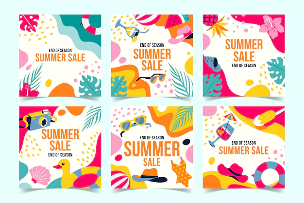 Free Vector | End of season summer sale instagram posts