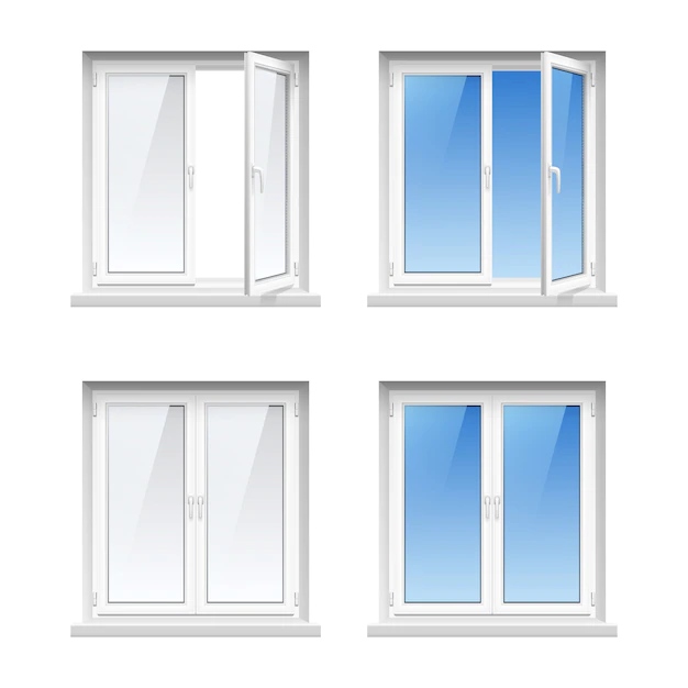 Free Vector | Energy cost saving easy to care plastic pvc window frames