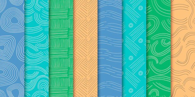 Free Vector | Engraving hand drawn pattern collection
