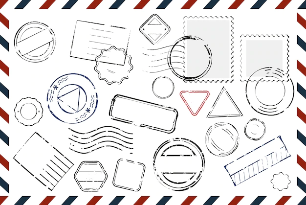 Free Vector | Envelope with empty stamps composition