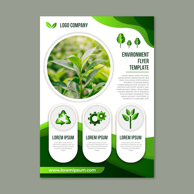 Free Vector | Environment flyer vertical template