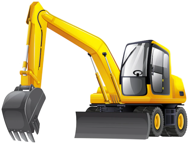 Free Vector | Excavator vehicle working