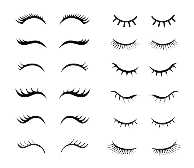 Free Vector | Eyelashes for girls simple illustrations set
