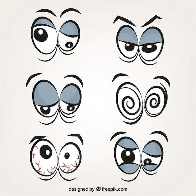 Free Vector | Eyes expressions of drawings set