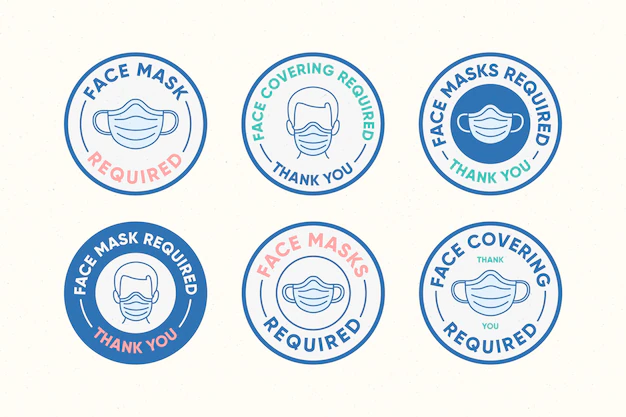 Free Vector | Face mask required - sign collection