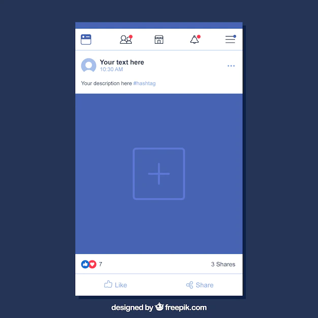 Free Vector | Facebook mobile post with flat design