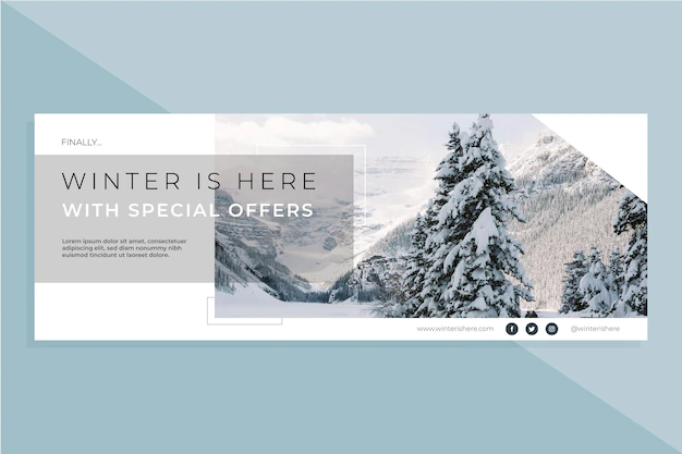 Free Vector | Facebook winter cover template