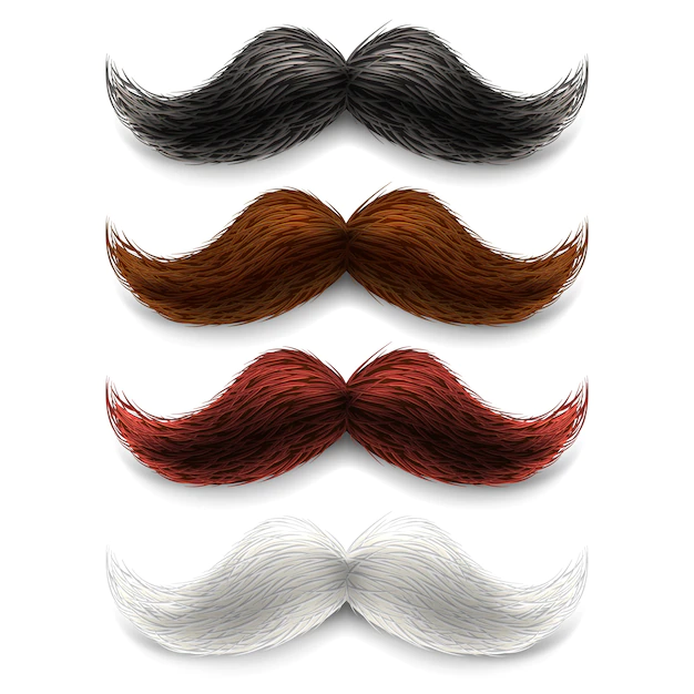 Free Vector | Fake moustaches color set