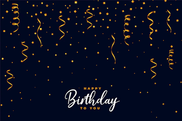 Free Vector | Falling golden confetti happy birthday background design