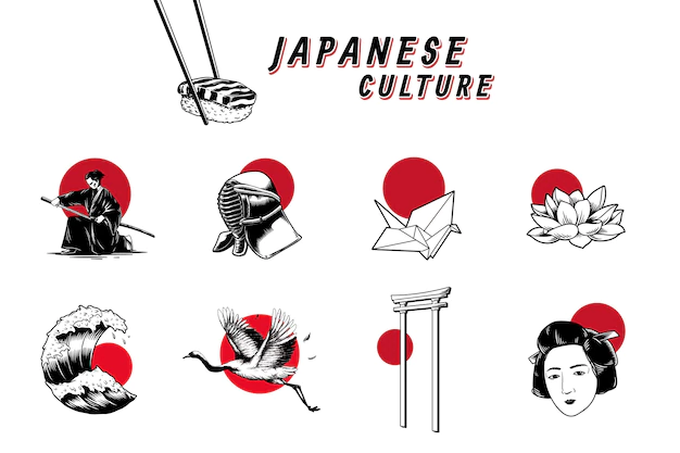 Free Vector | Famous japanese cultural icons