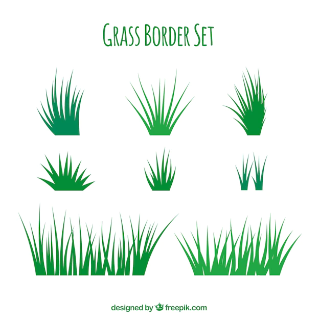 Free Vector | Fantastic grass borders with variety of designs