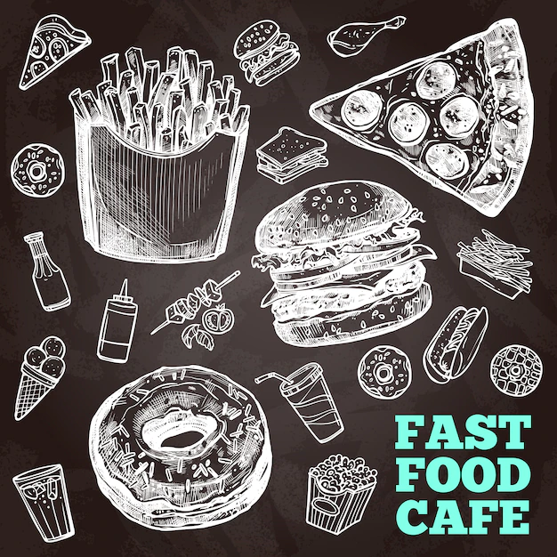 Free Vector | Fast food chalkboard