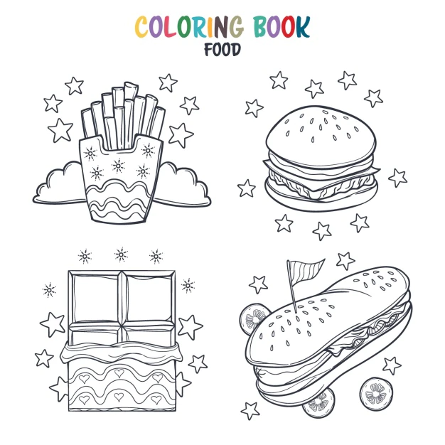 Free Vector | Fast food coloring design