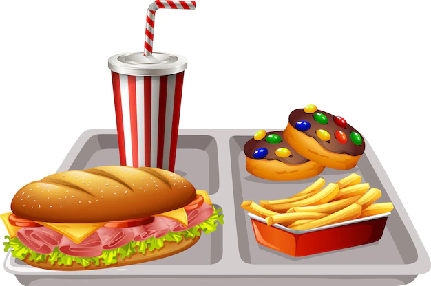 Free Vector | Fast food meal set on white background