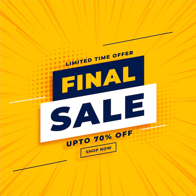 Free Vector | Final sale yellow  with offer details
