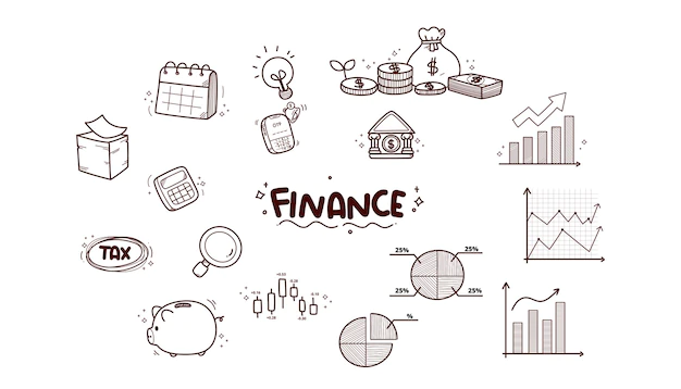 Free Vector | Finance invest forex trading doodle elements icon symbol set