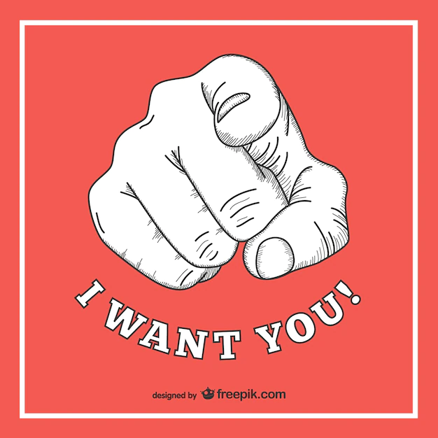 Free Vector | Finger pointing you with message