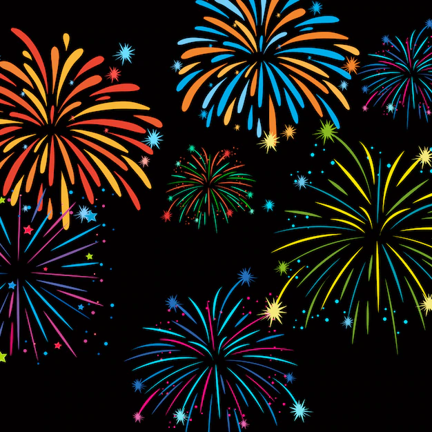 Free Vector | Fireworks on background template