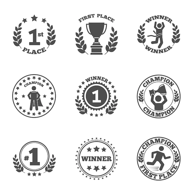 Free Vector | First place icons set