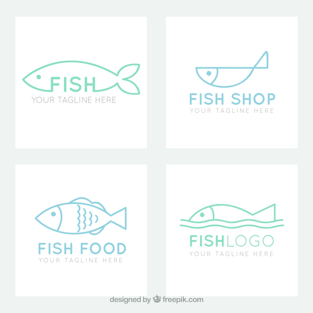 Free Vector | Fish logos collection for companies branding