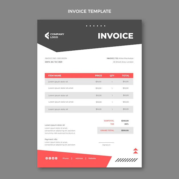 Free Vector | Flat abstract geometric real estate invoice
