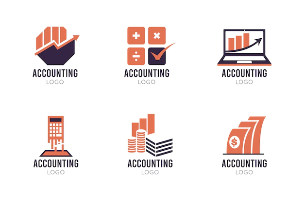 Free Vector | Flat accounting logo collection