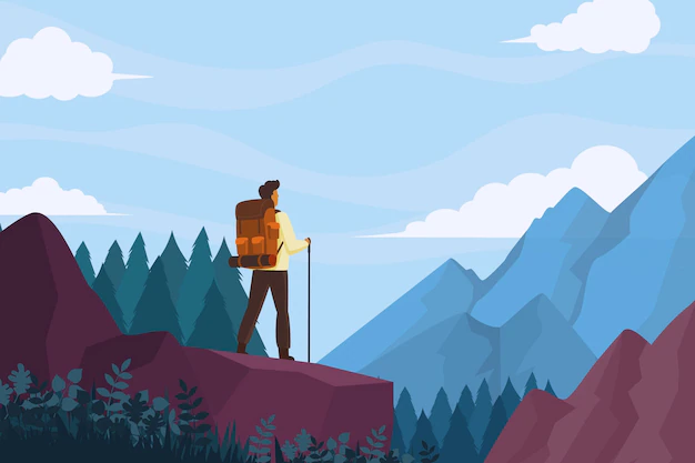 Free Vector | Flat adventure background with mountains