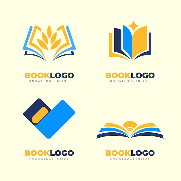 Free Vector | Flat book logo template collection
