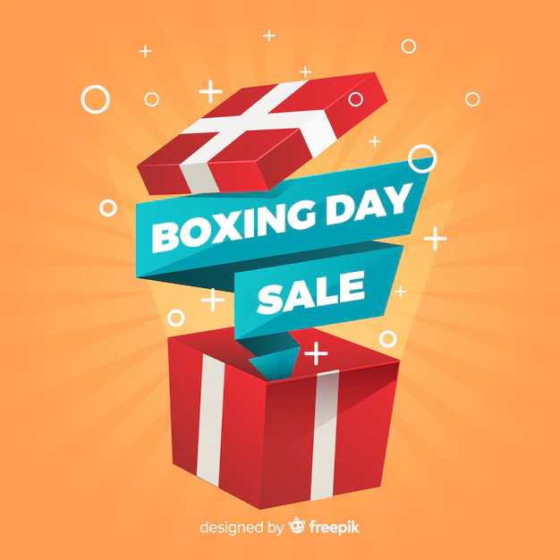 Free Vector | Flat boxing day sale background