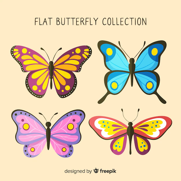 Free Vector | Flat butterflies collection