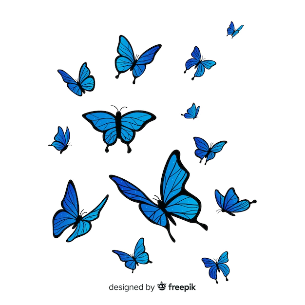 Free Vector | Flat butterflies flying background
