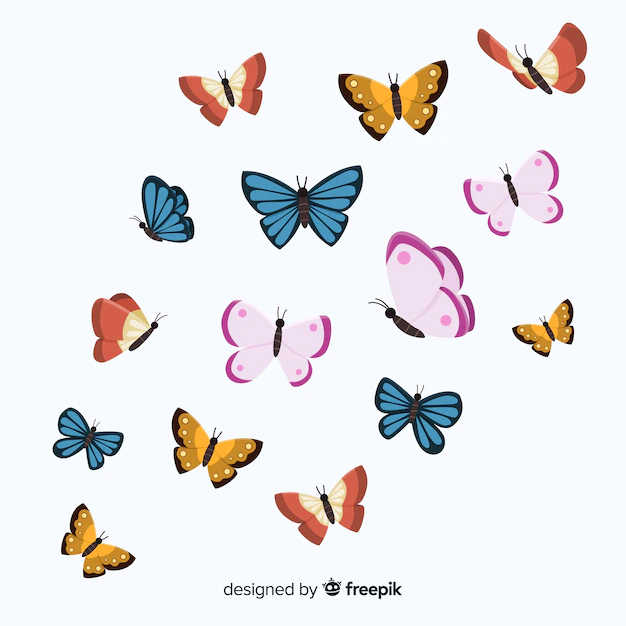 Free Vector | Flat butterflies flying