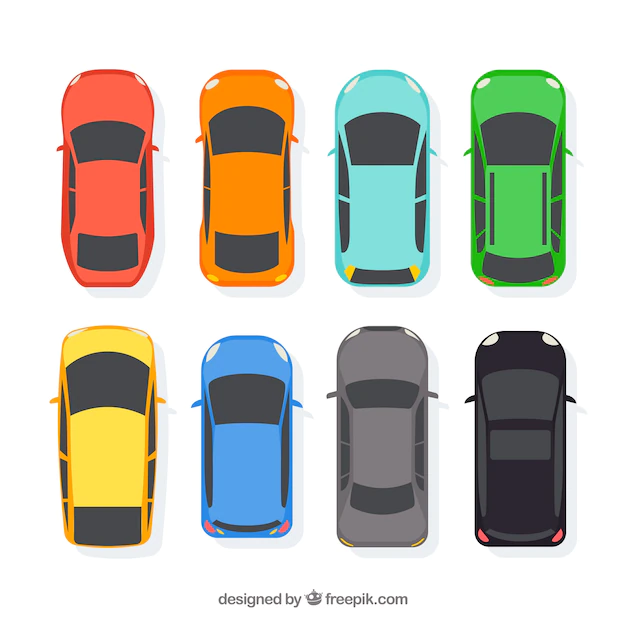 Free Vector | Flat car collection in top view