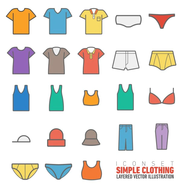 Free Vector | Flat clothing icons collection