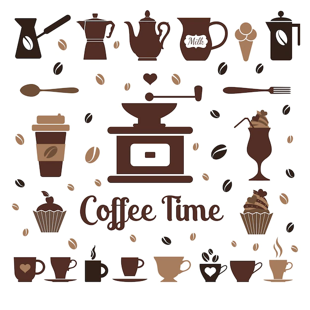 Free Vector | Flat coffee icons