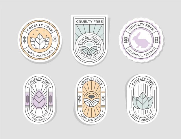 Free Vector | Flat cruelty free badge collection