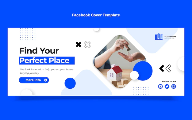 Free Vector | Flat design abstract geometric real estate facebook cover