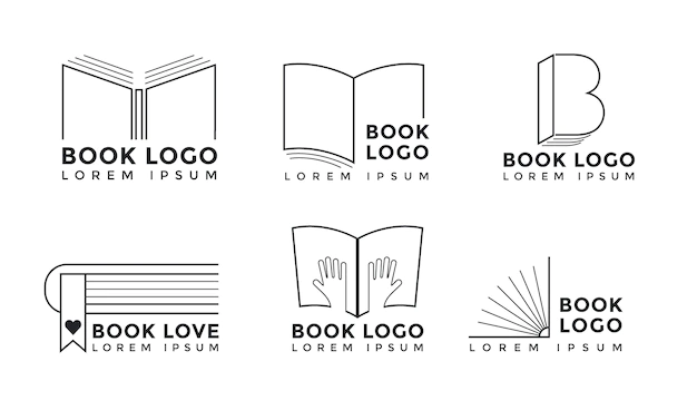 Free Vector | Flat design book logo collection