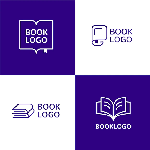 Free Vector | Flat design book logo templates set