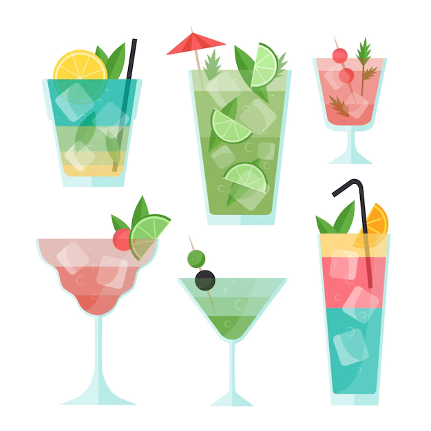 Free Vector | Flat design cocktail collection theme