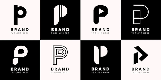 Free Vector | Flat design colored p logos set