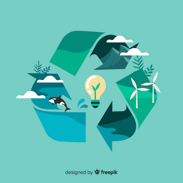 Free Vector | Flat design ecology concept with natural elements