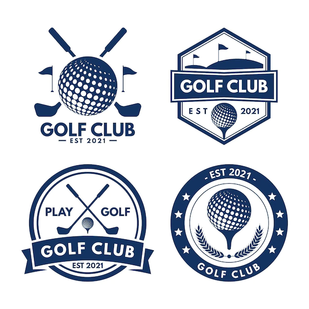 Free Vector | Flat design golf logo collection