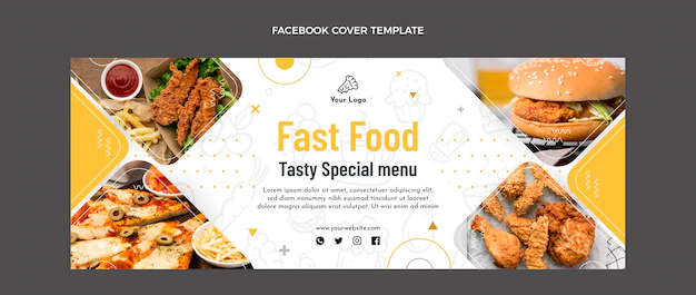 Free Vector | Flat design of food facebook cover
