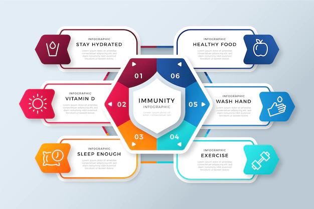 Free Vector | Flat design of immunity infographic design
