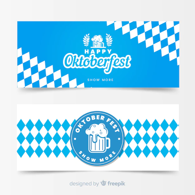 Free Vector | Flat design oktoberfest banner templates